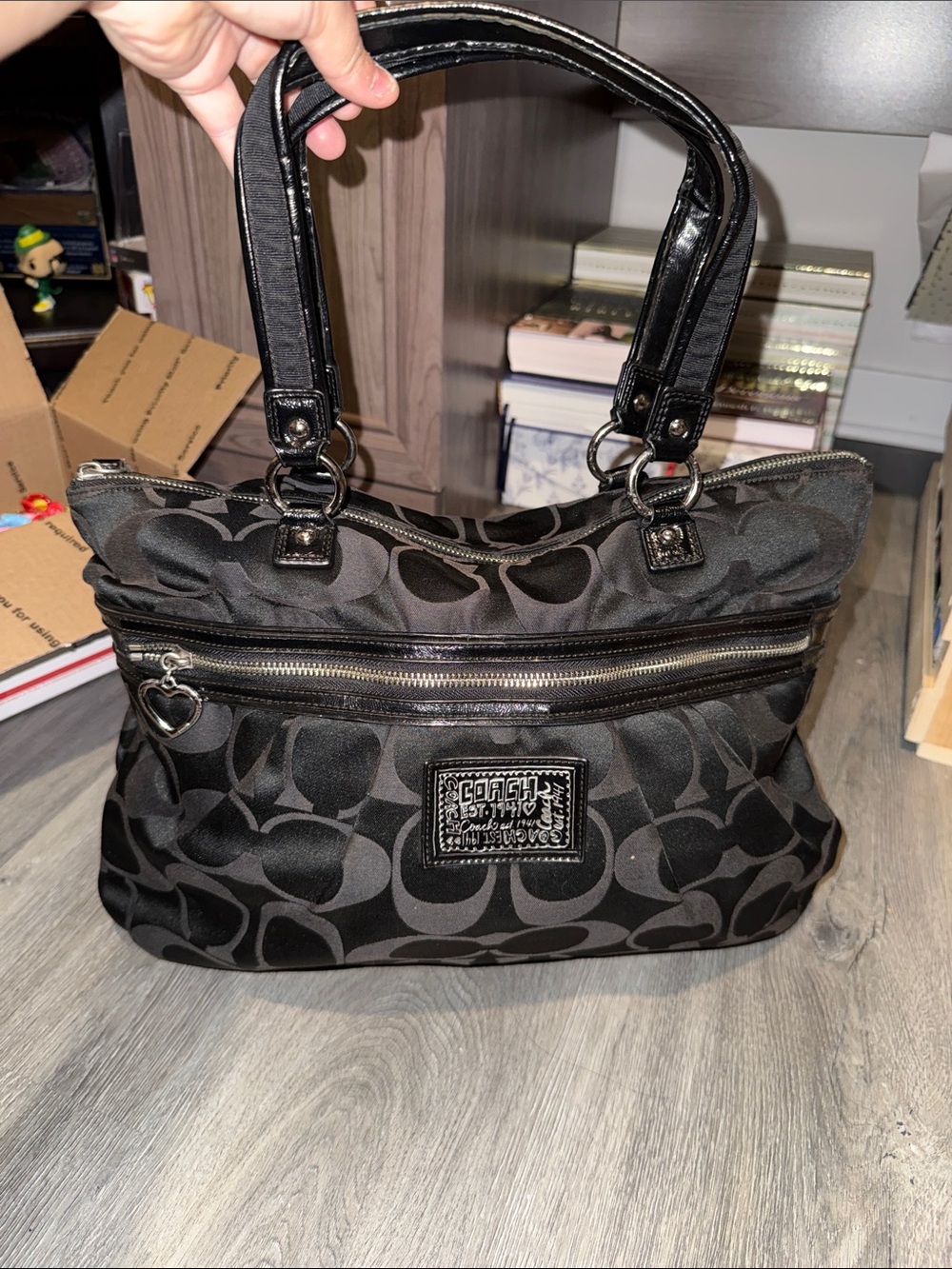Coach Poppy Daisy Signature Tote Shoulder Bag